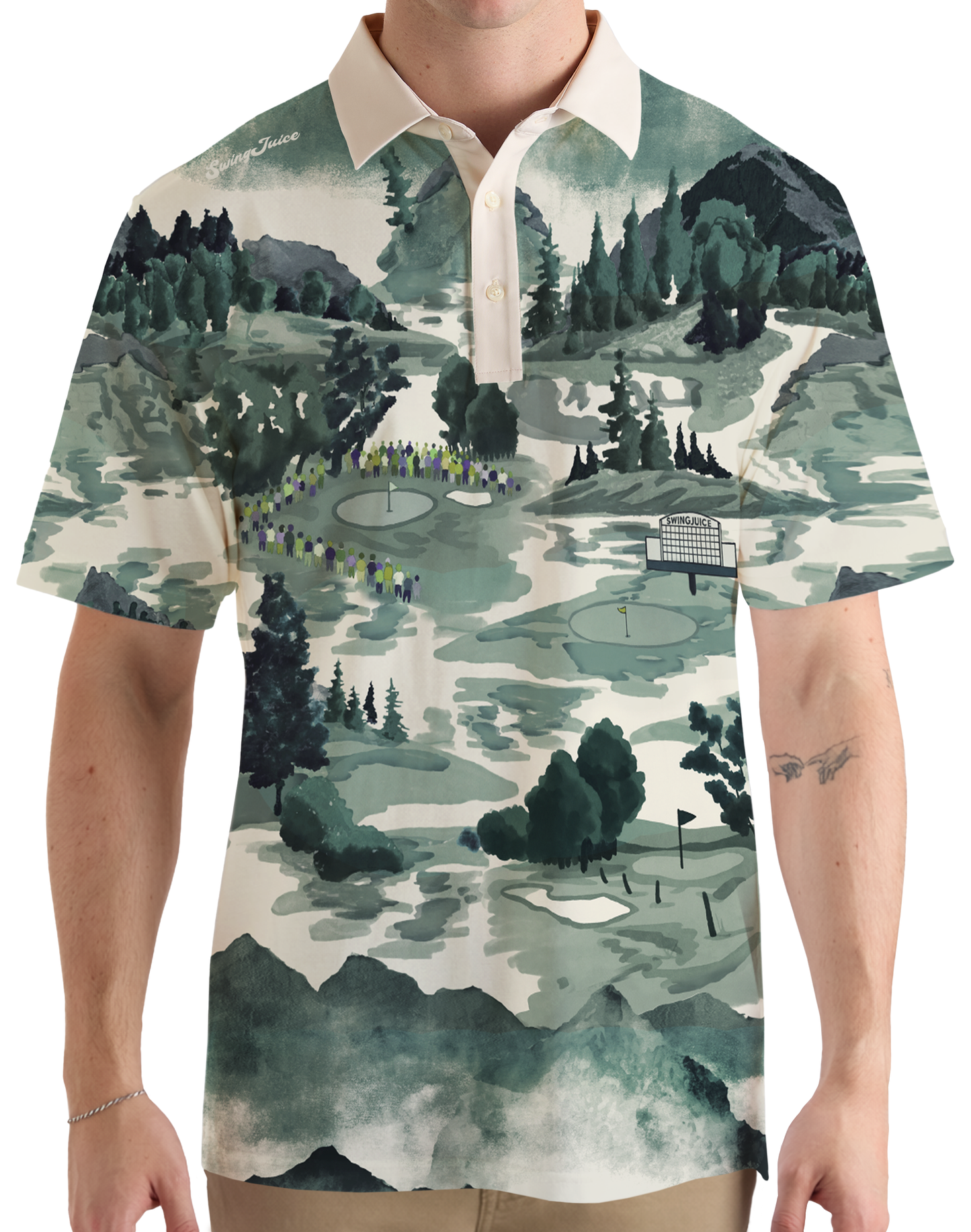 Golf Georgia Landscape Men's Polo-Green