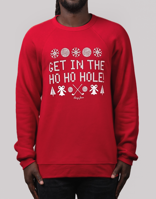 Golf Get In The Ho Ho Hole! Unisex Ugly Sweatshirt-Red