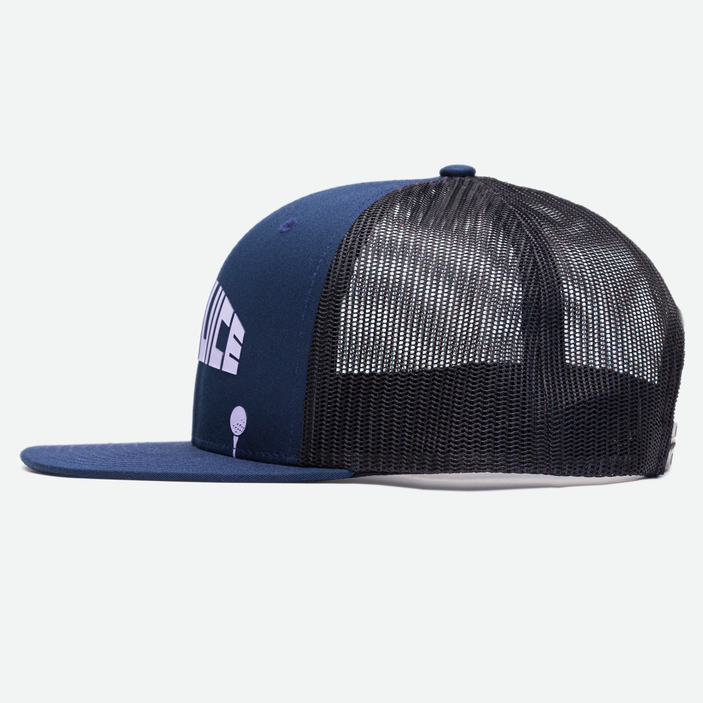 Golf 8-Bit Unisex Trucker Hat Navy O/S SwingJuice