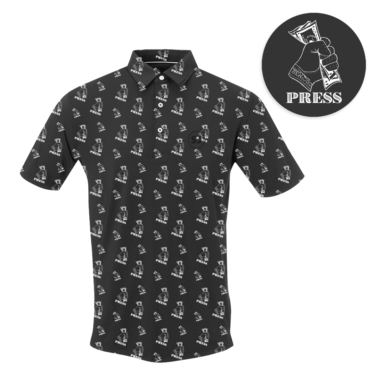 Golf Press Men's Polo Black