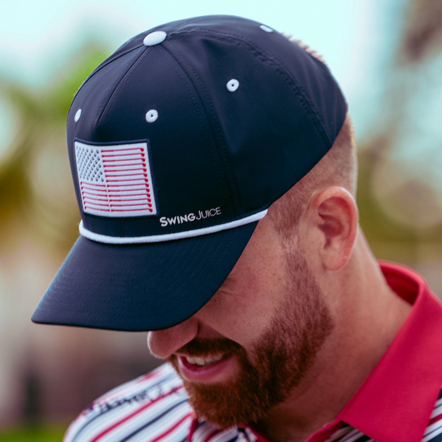 Golf Flag Unisex Active Rope Hat Navy-Navy
