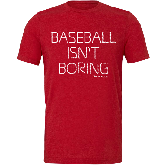 Official Baseball Isn't Boring Unisex T-Shirt Red SwingJuice
