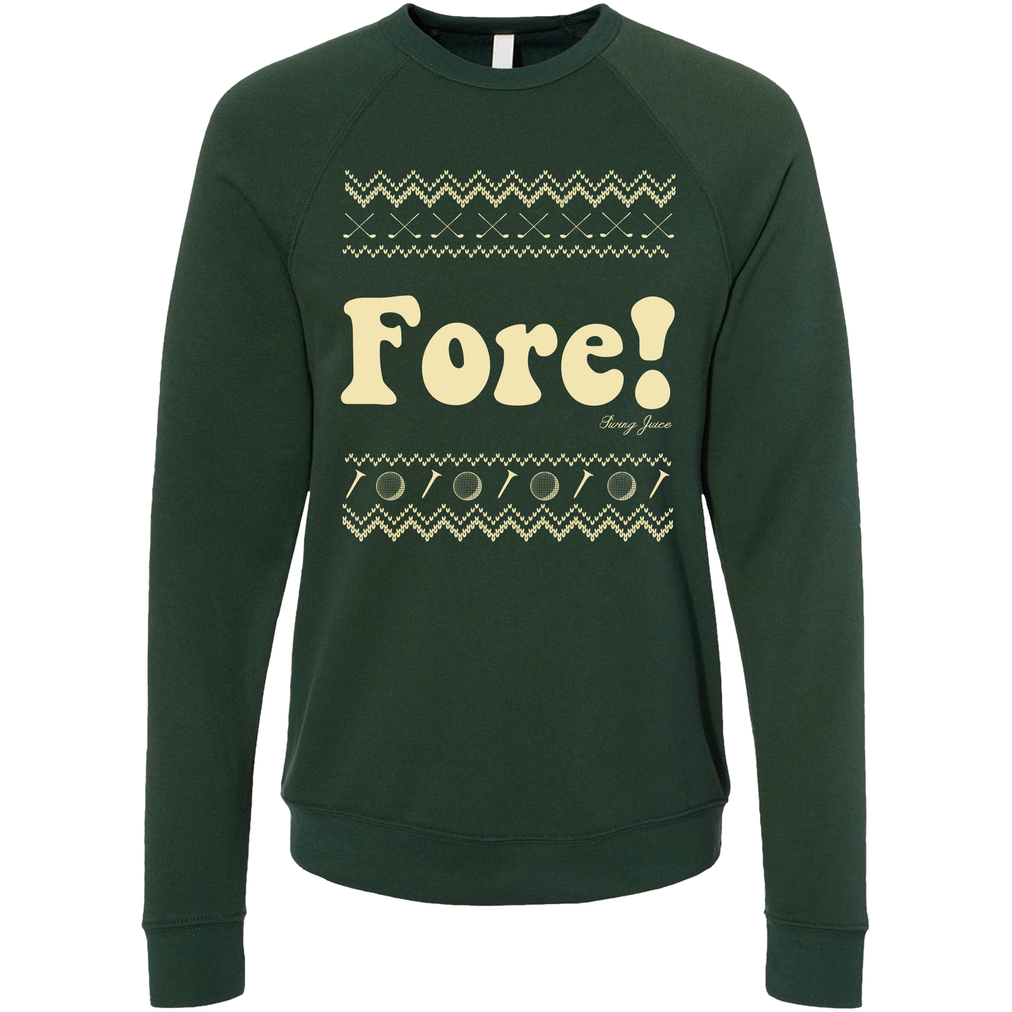 Golf FORE! Unisex Ugly Sweatshirt-Forest Green