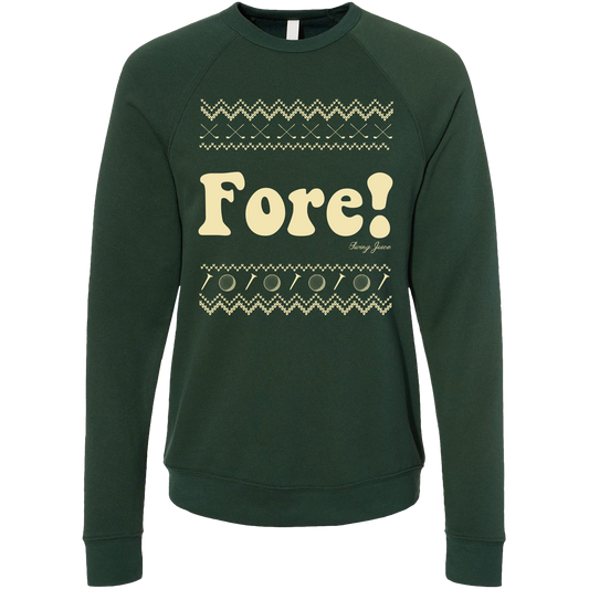 Golf FORE! Unisex Ugly Sweatshirt-Forest Green