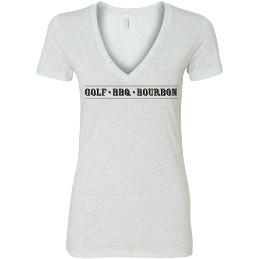 Golf BBQ & Bourbon Women's Fitted T-Shirt SwingJuice