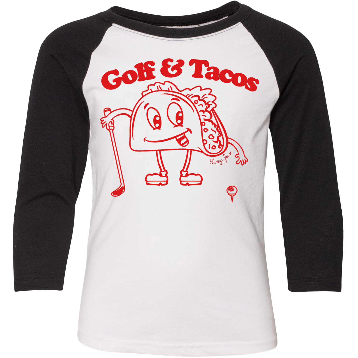 Golf & Tacos Kids Raglan T-Shirt SwingJuice