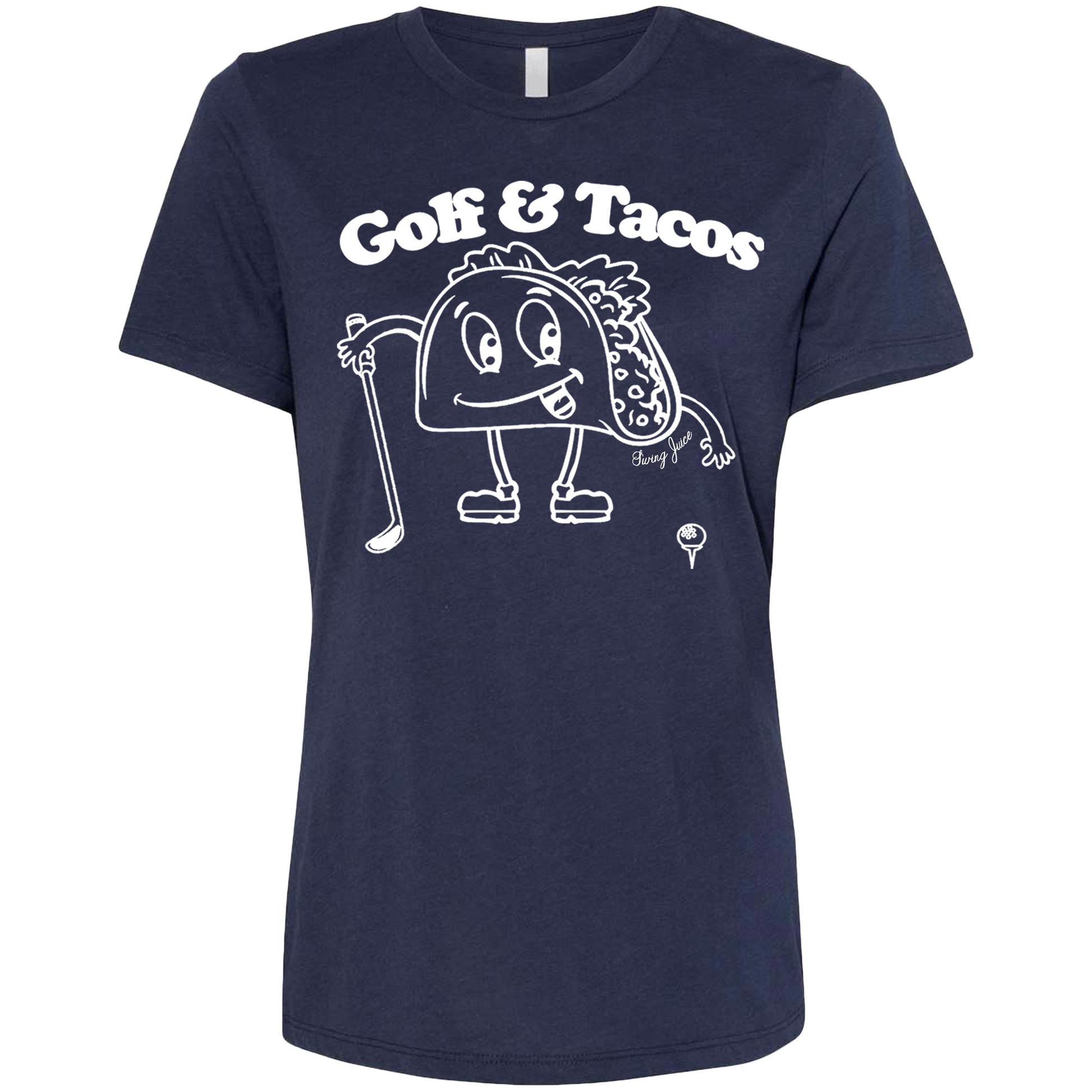 Golf & Tacos Women's T-Shirt Navy SwingJuice