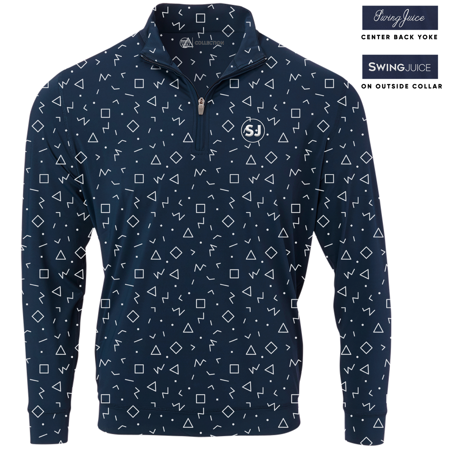 Golf Memphis Geometric Men's Quarter Zip SwingJuice