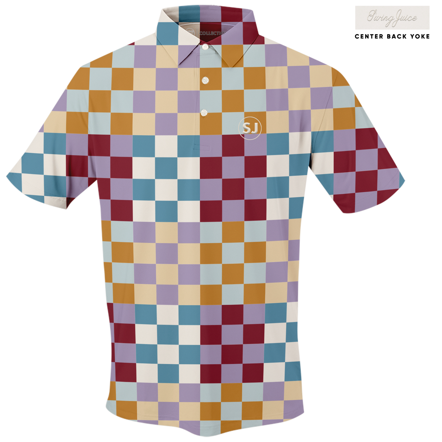 Golf Multi Checker Men's Polo SwingJuice