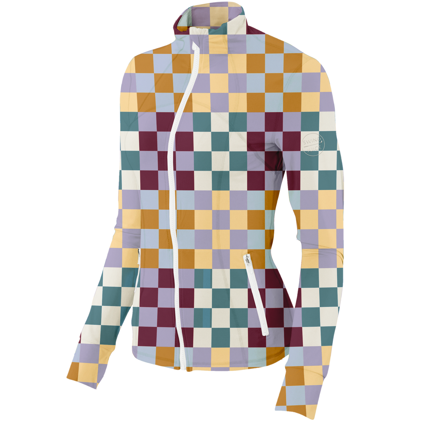 Golf Multi Checker Women's Full Zip SwingJuice