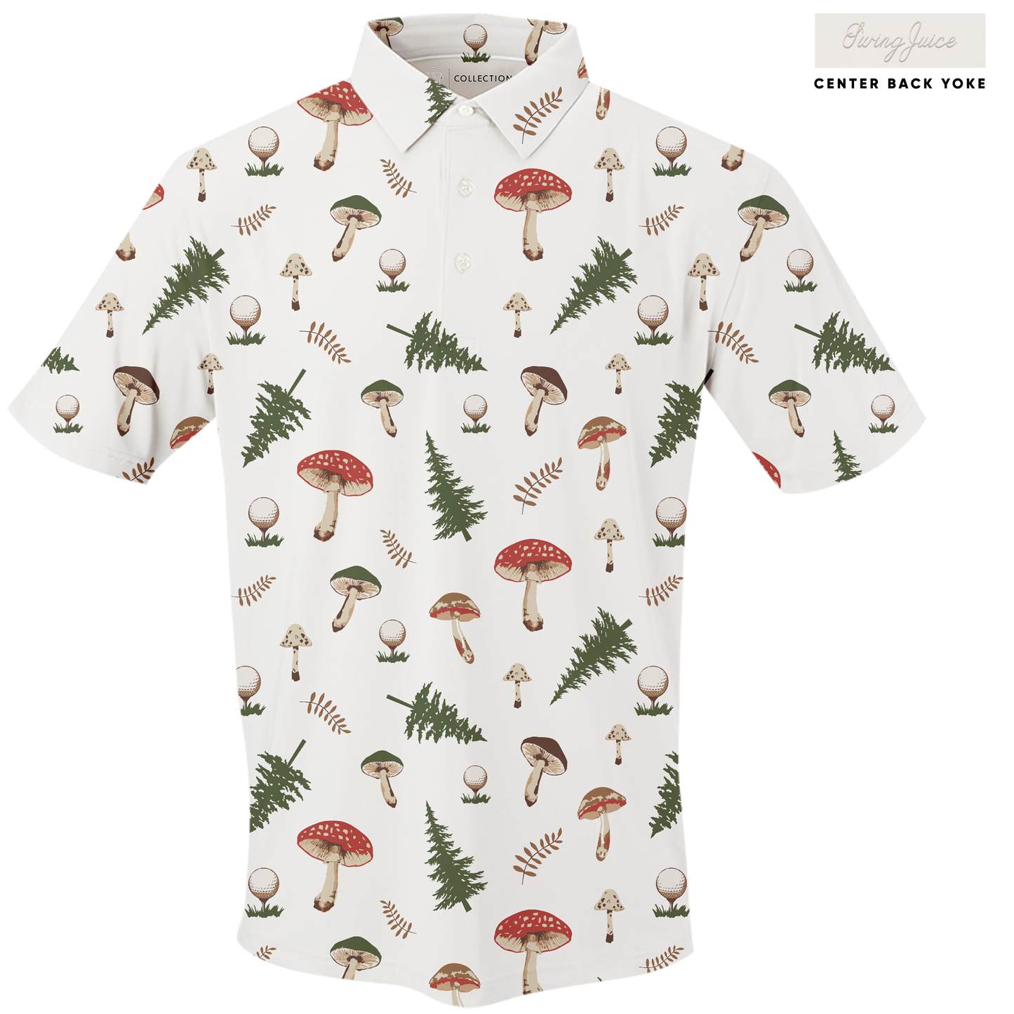 Golf Mushrooms Men's Polo SwingJuice