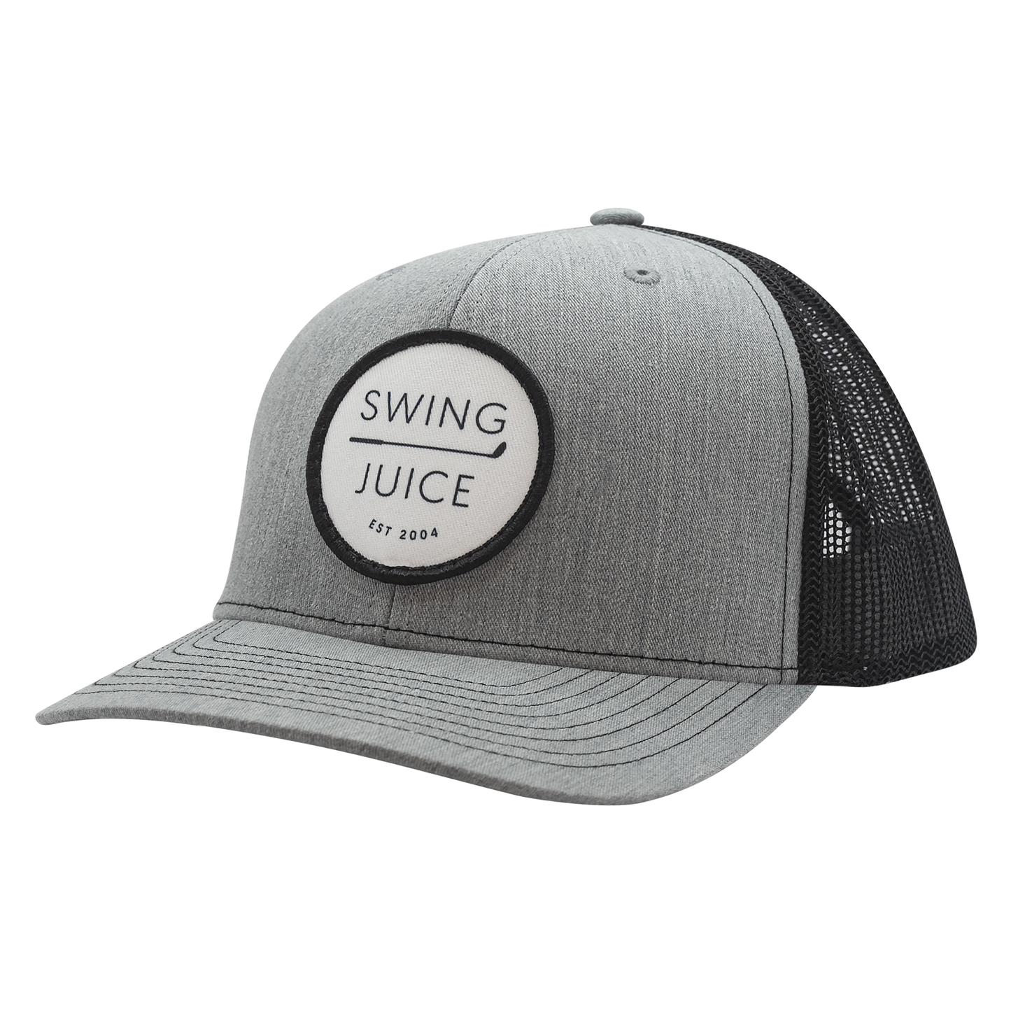 SwingJuice Circle Men's Polo Merlot & Retro Unisex Trucker Hat Grey Bundle-Multi