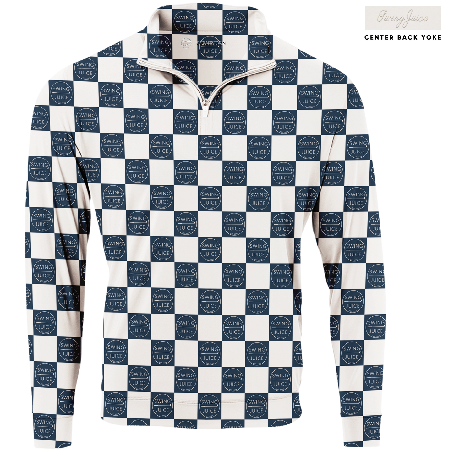 Golf SJ Checkerboard Men's Quarter Zip SwingJuice