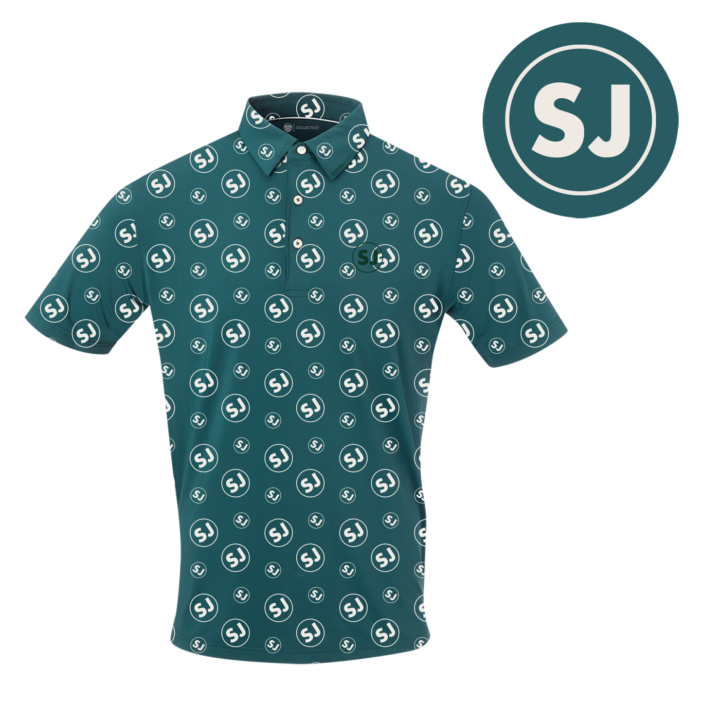 SwingJuice Circle Men's Polo Pine & Golf Retro Unisex Rope Hat Birch Bundle-Pine Green