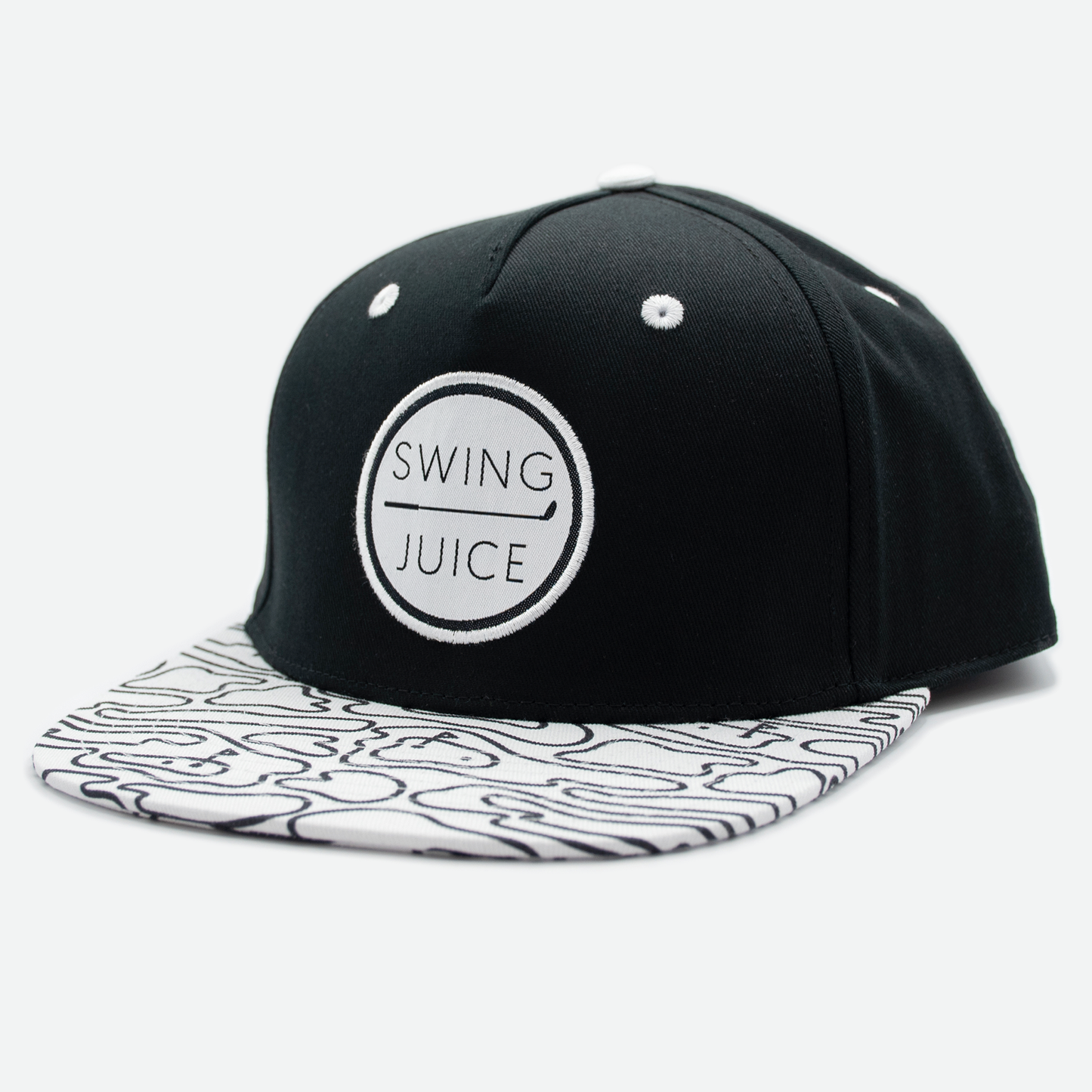 Golf Retro Rhythmic Lines Unisex Snapback Hat-Black