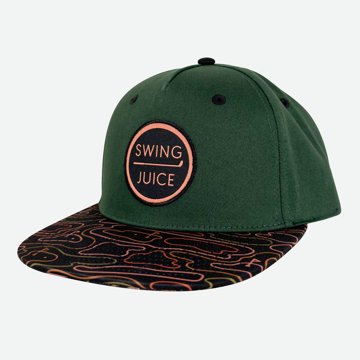 Golf Retro Rhythmic Lines Unisex Snapback Hat-Olive