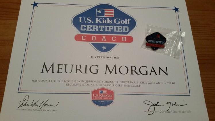 Meurig Morgan Gets US Kids Golf Coach Certification
