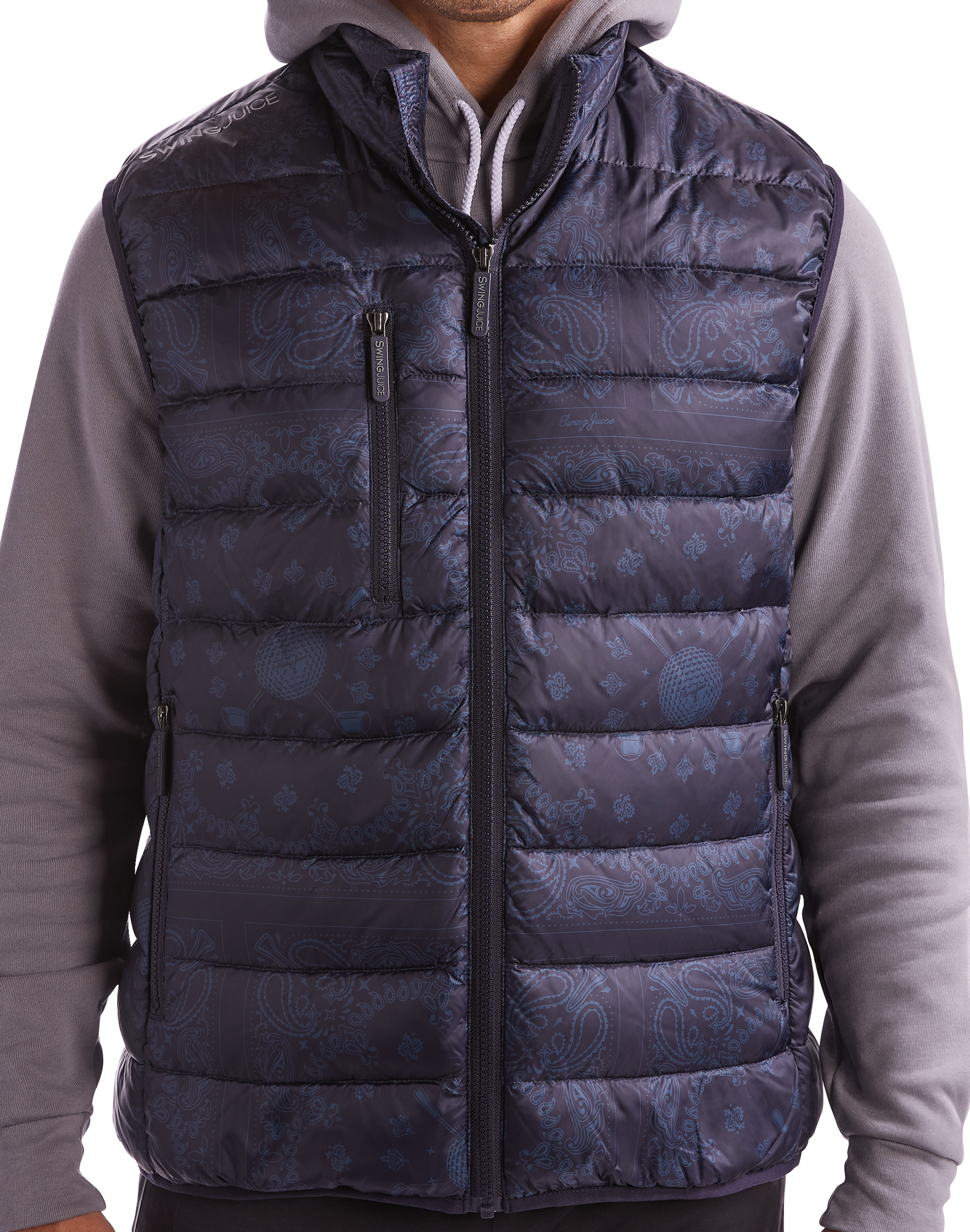 Golf Bandana Men's Packable Puffer Vest-Navy