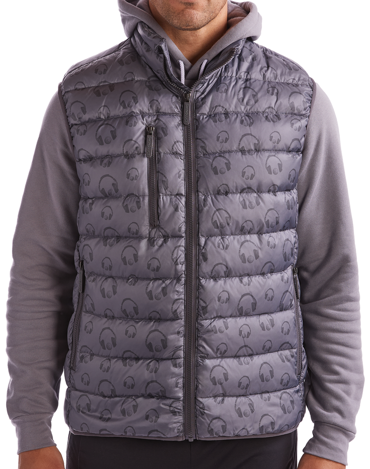 SwingJuice Golf Rhythmic Lines Men's Packable Puffer Vest
