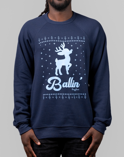 Golf Ballin' Unisex Ugly Sweatshirt-Navy