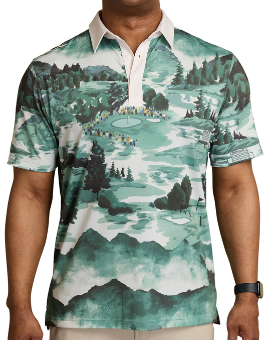 Golf Georgia Landscape Men's Polo-Green
