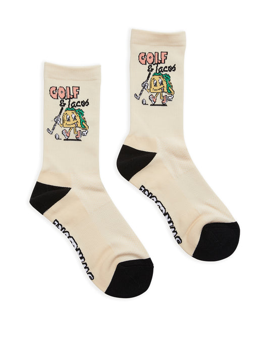 Golf & Tacos Men's Sock-Ivory