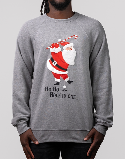 Golf Ho Ho Hole In One Unisex Ugly Sweatshirt-Grey