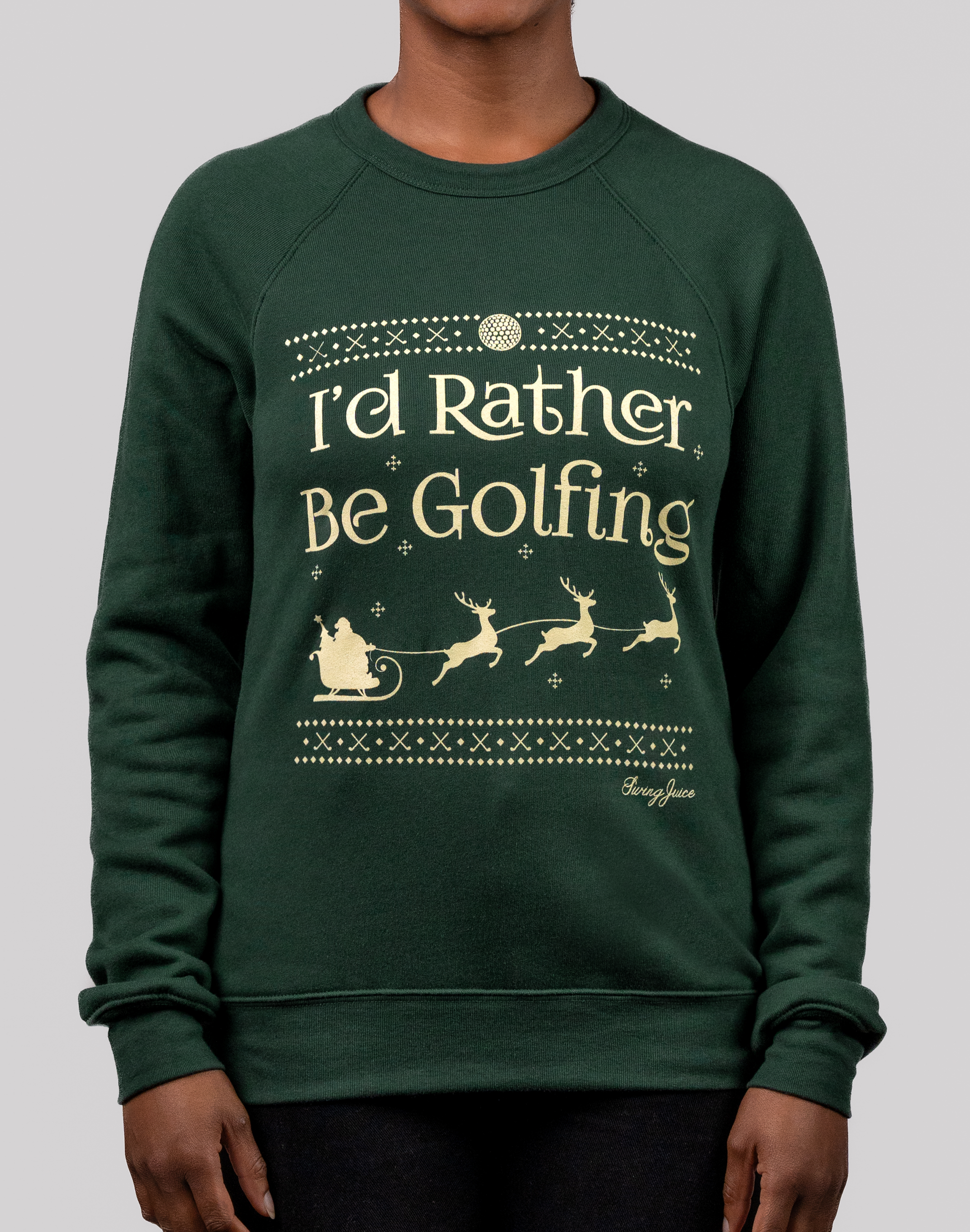 Golf I'd Rather Be Golfing Unisex Ugly Sweatshirt-Forest Green