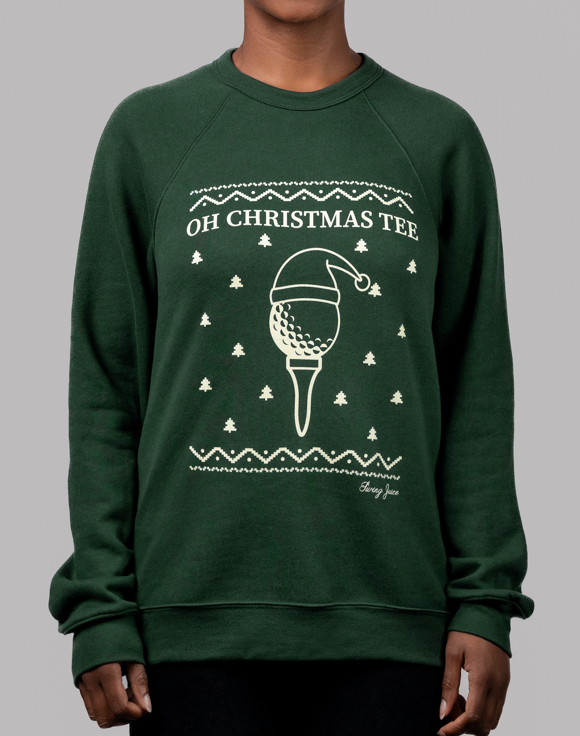 Golf Oh Christmas Tee Unisex Ugly Sweatshirt-Forest Green