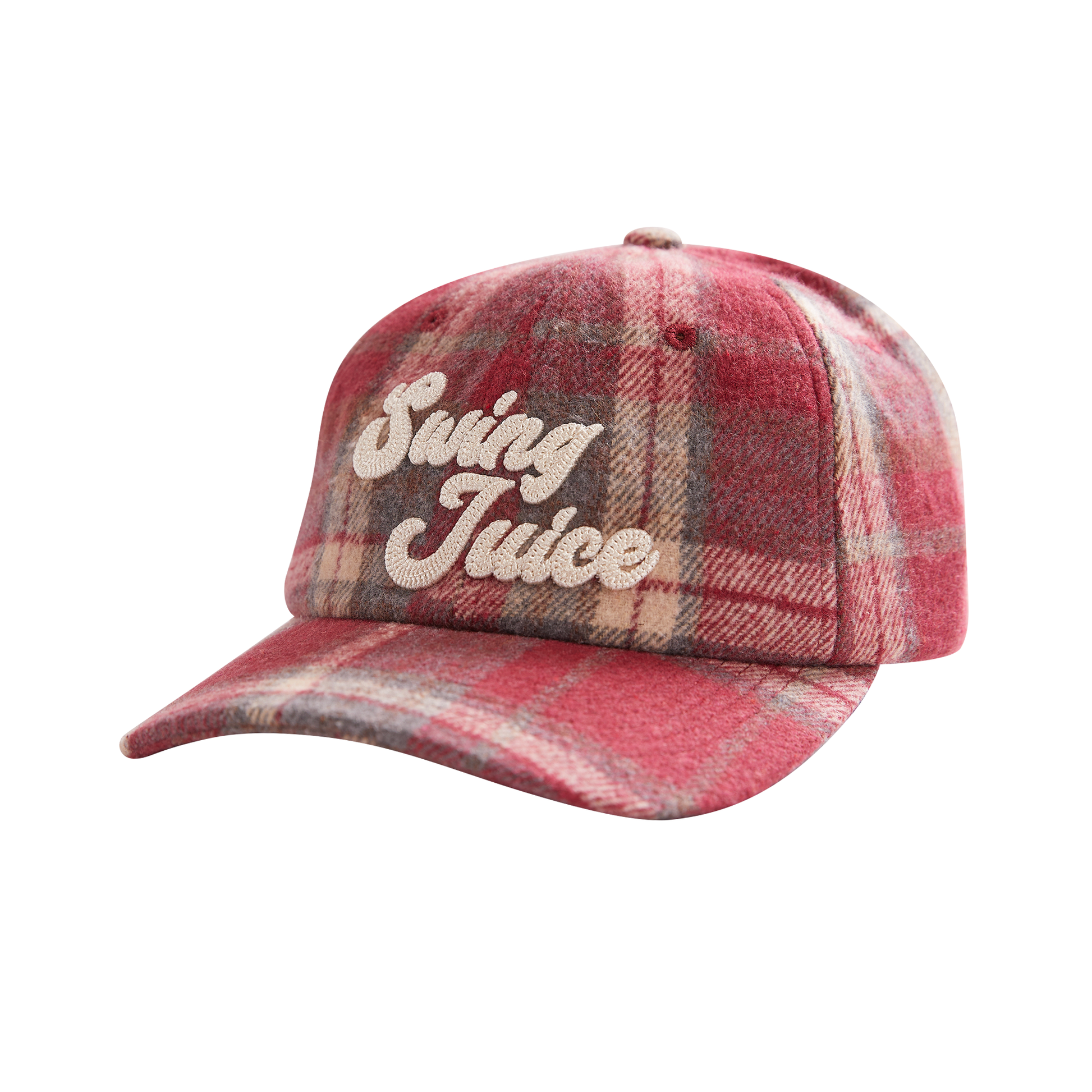 Golf SJ Plaid Unisex Dad Hat-Burgundy