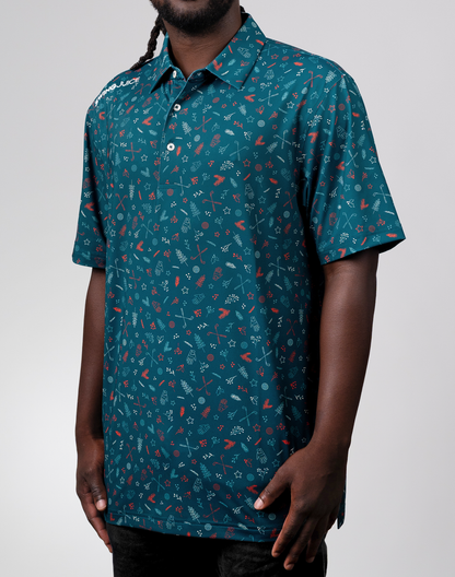 Golf & Hollys Men's Polo-Deep Teal