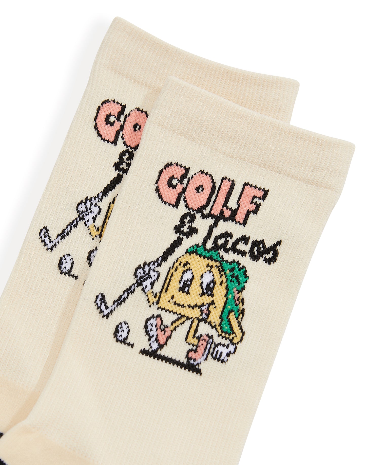 Golf & Tacos Men's Sock-Ivory