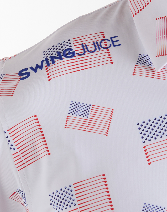 Golf Flag Men's Polo-White