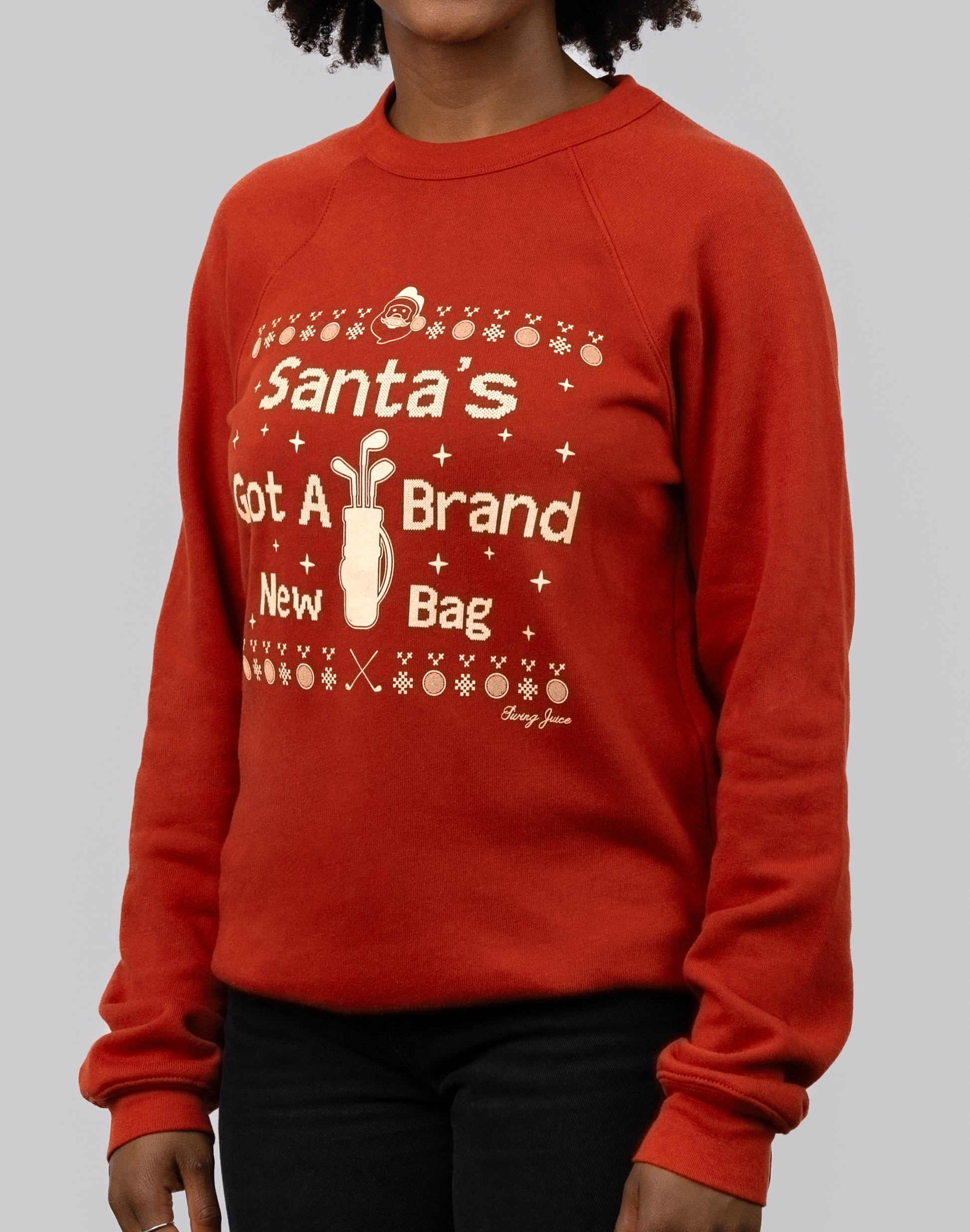 Golf Santa's Got A Brand New Bag Unisex Ugly Sweatshirt SwingJuice