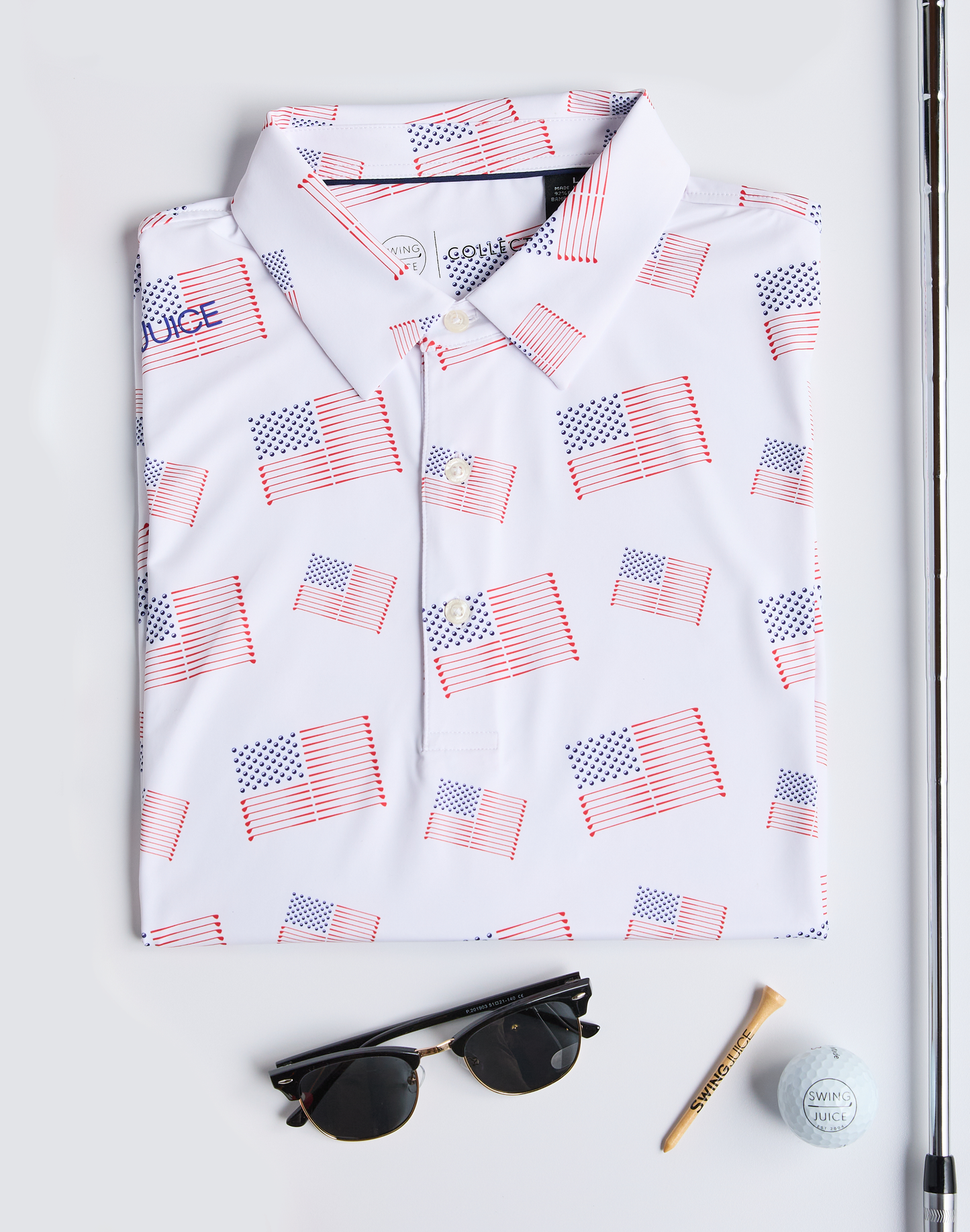 Golf Flag Men's Polo-White