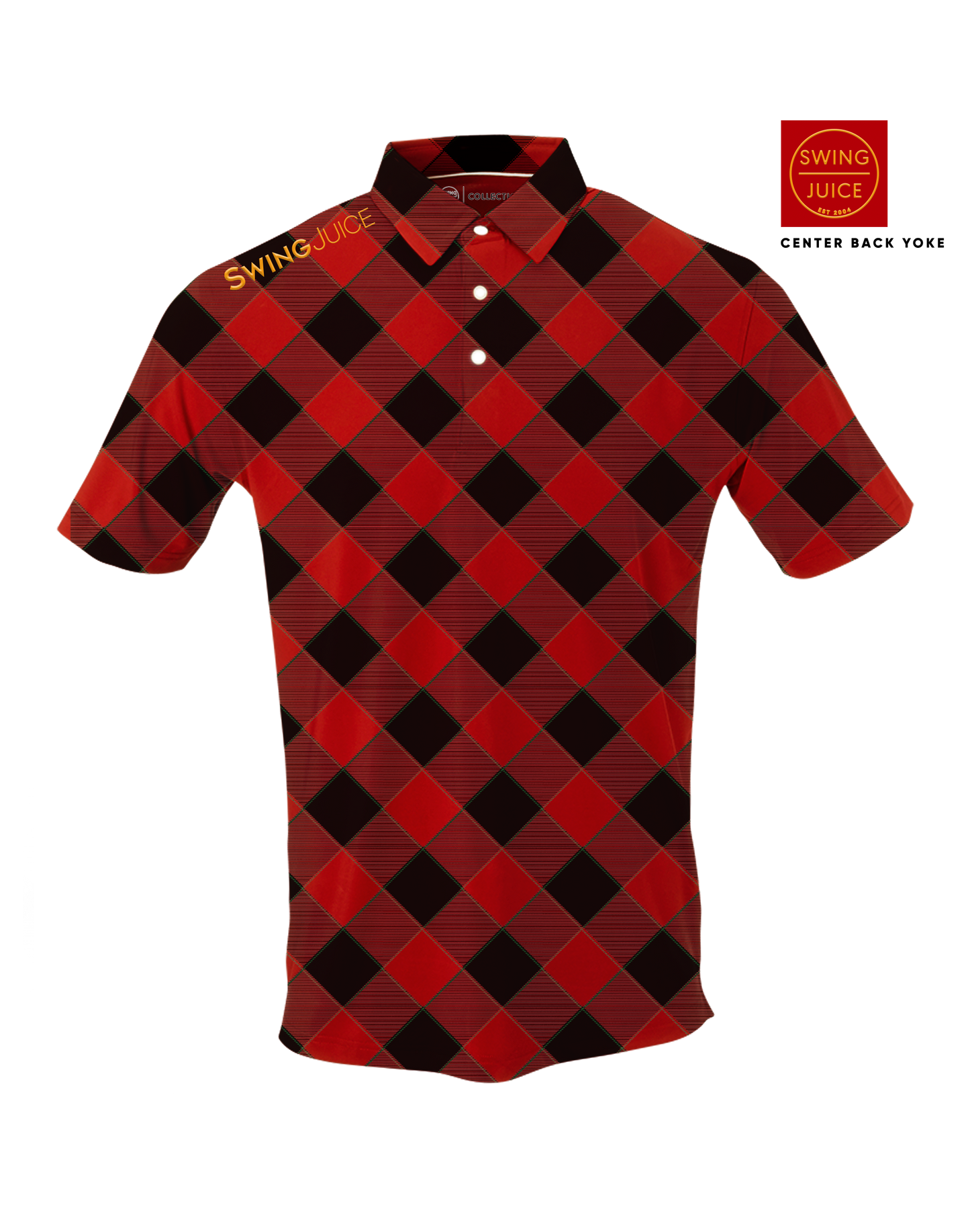 Golf Buffalo Check Men's Polo-Red