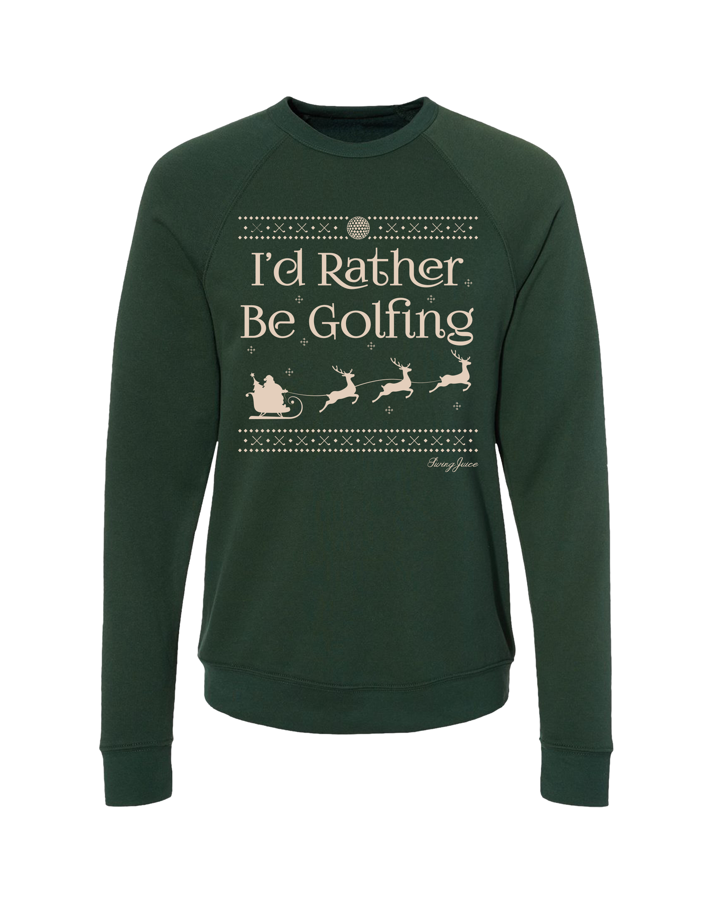 Golf I'd Rather Be Golfing Unisex Ugly Sweatshirt-Forest Green