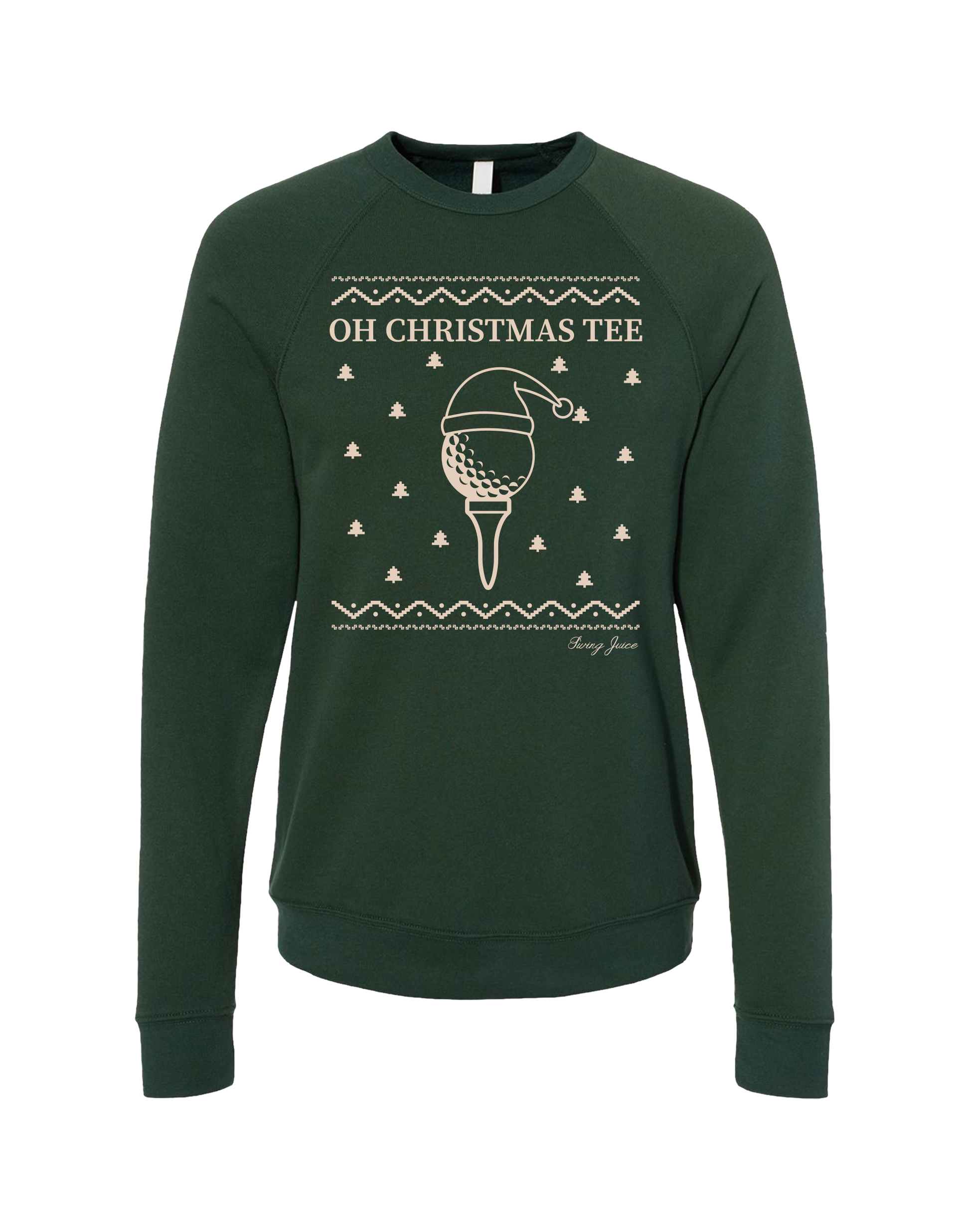 Golf Oh Christmas Tee Unisex Ugly Sweatshirt-Forest Green