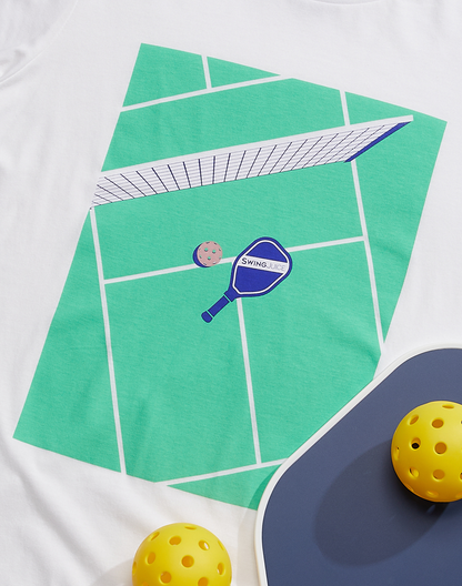 Pickleball The Court Unisex T-Shirt-White