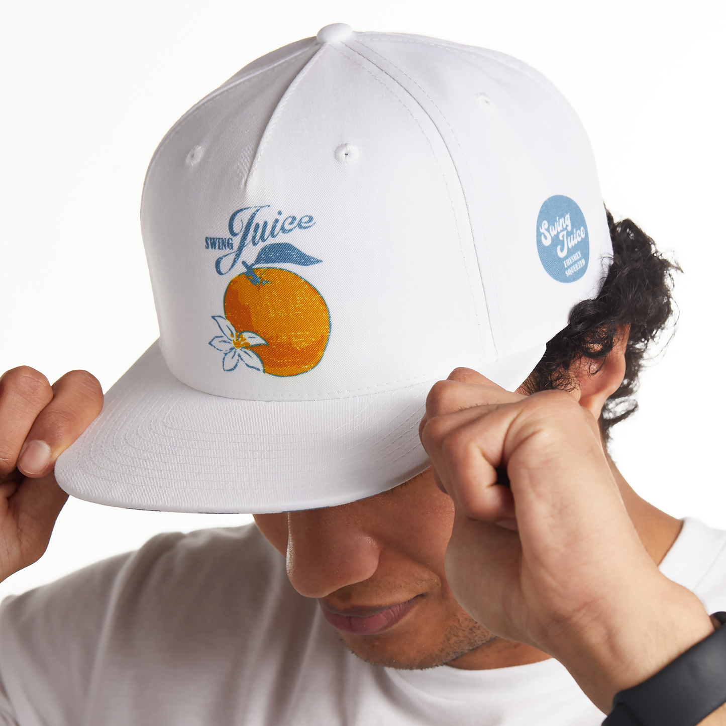 Golf Squeeze Some SwingJuice Unisex Snapback Hat White O/S
