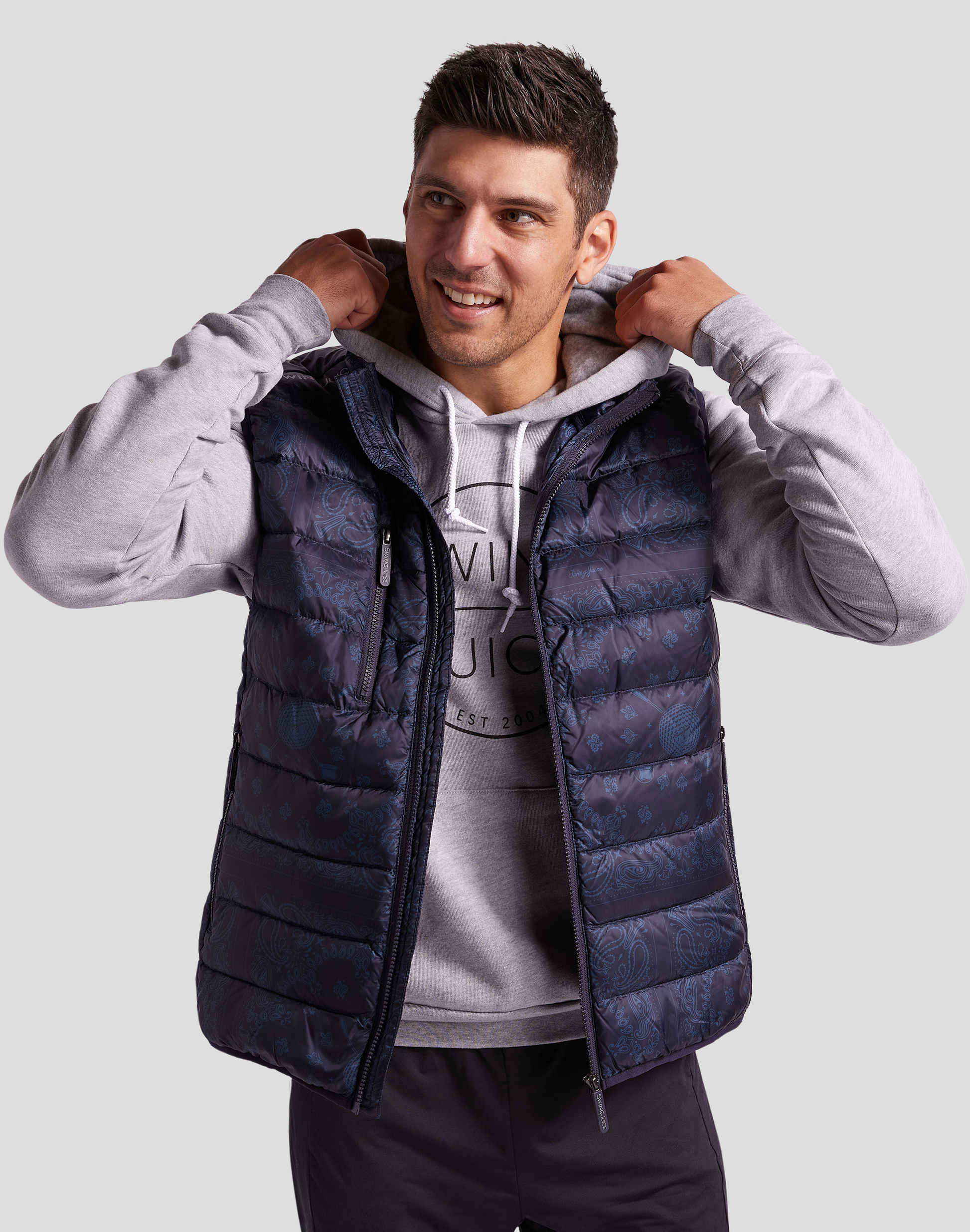 Golf Bandana Men's Packable Puffer Vest-Navy