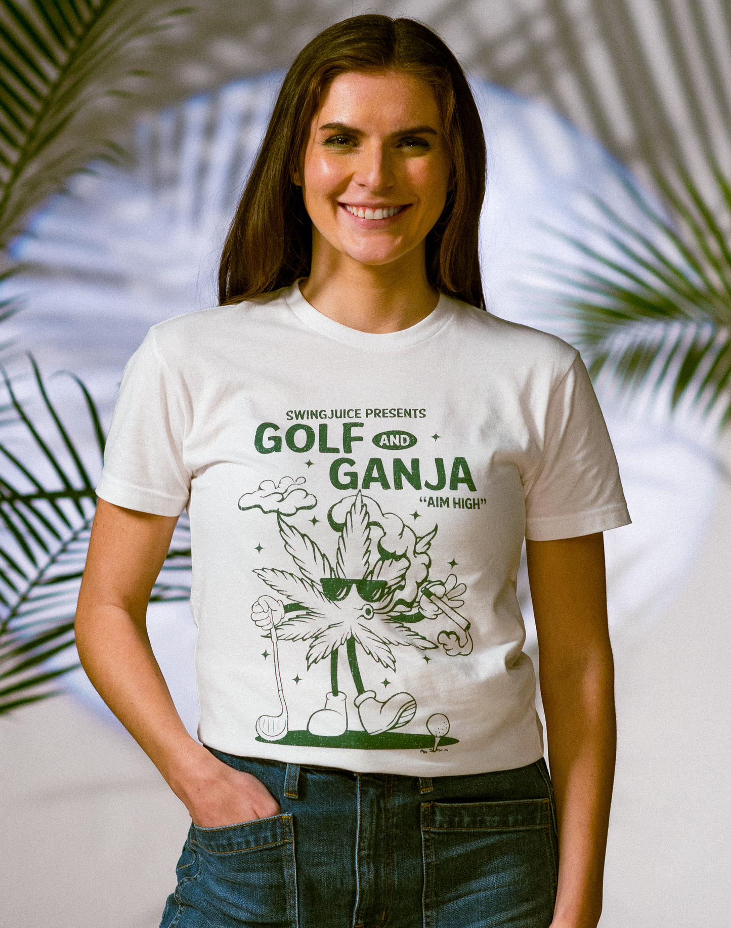 Golf & Ganja Distressed Unisex T-Shirt SwingJuice