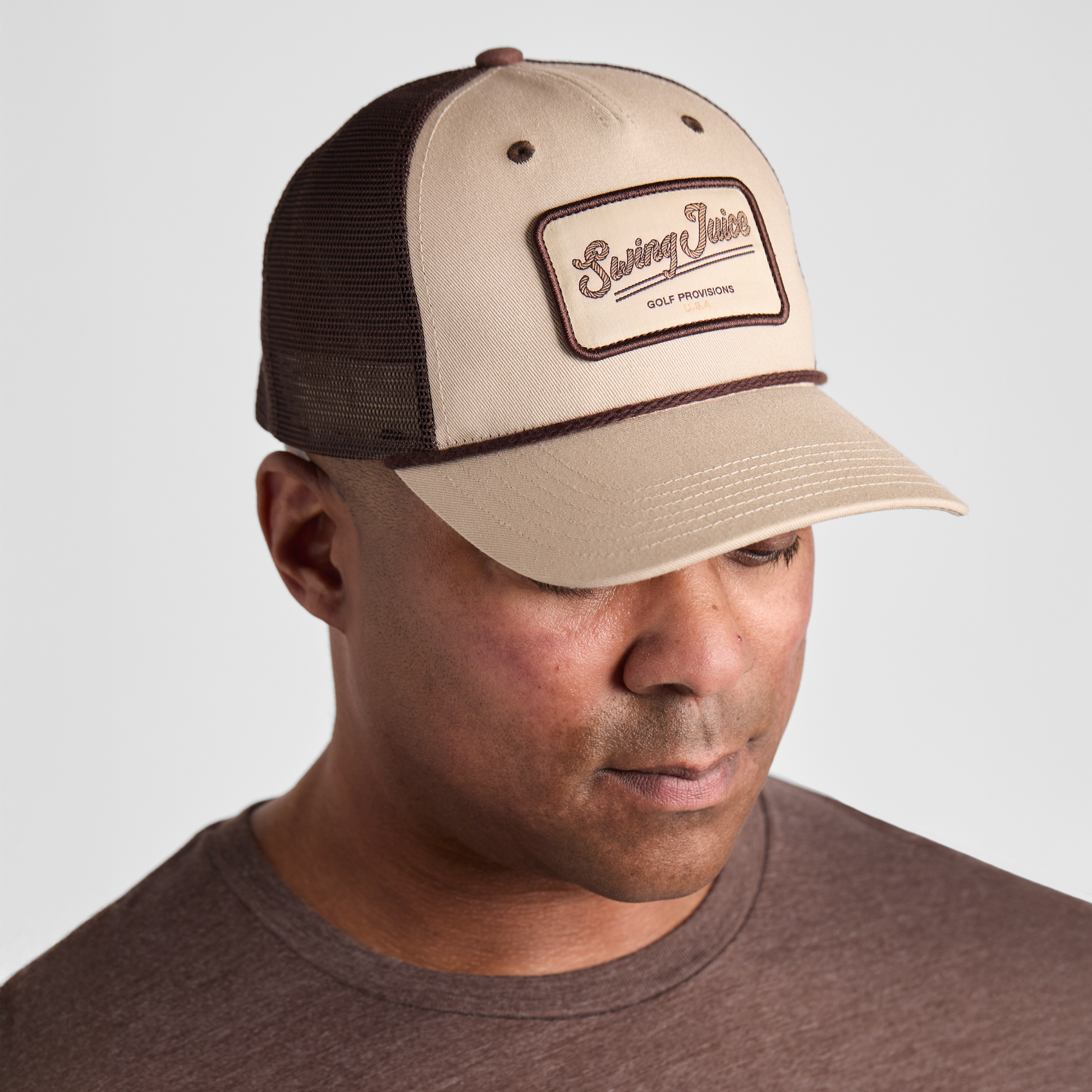 Golf Provisions Unisex Trucker Rope Hat Tan O/S – SwingJuice LLC