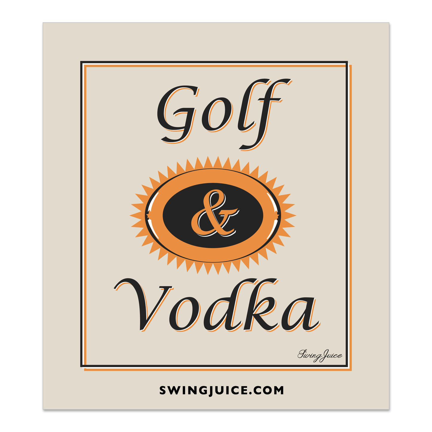 Golf & Craft Vodka Sticker-Tan