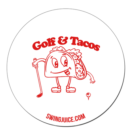 SwingJuice Unisex Sticker Golf Golf & Tacos-White