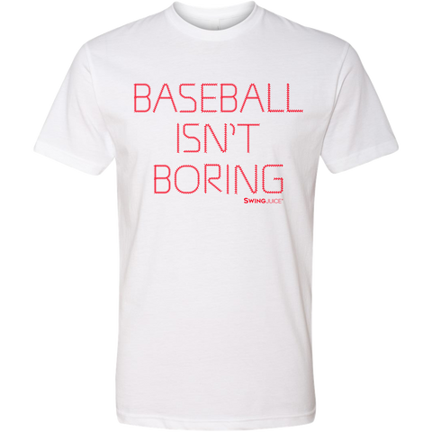 SwingJuice Short Sleeve Unisex T-Shirt Official Baseball Isn't Boring-White