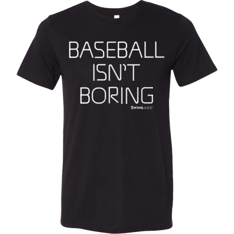 SwingJuice Short Sleeve Unisex T-Shirt Official Baseball Isn't Boring-Black White