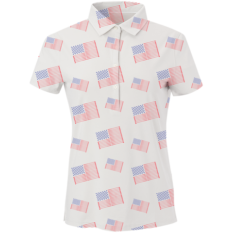 SwingJuice Short Sleeve Women's Performance Polo Golf Flag-