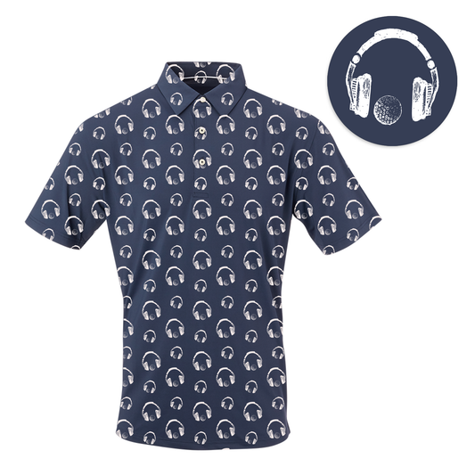 Golf & Hip Hop Men's Polo - Blank Left Chest-Navy