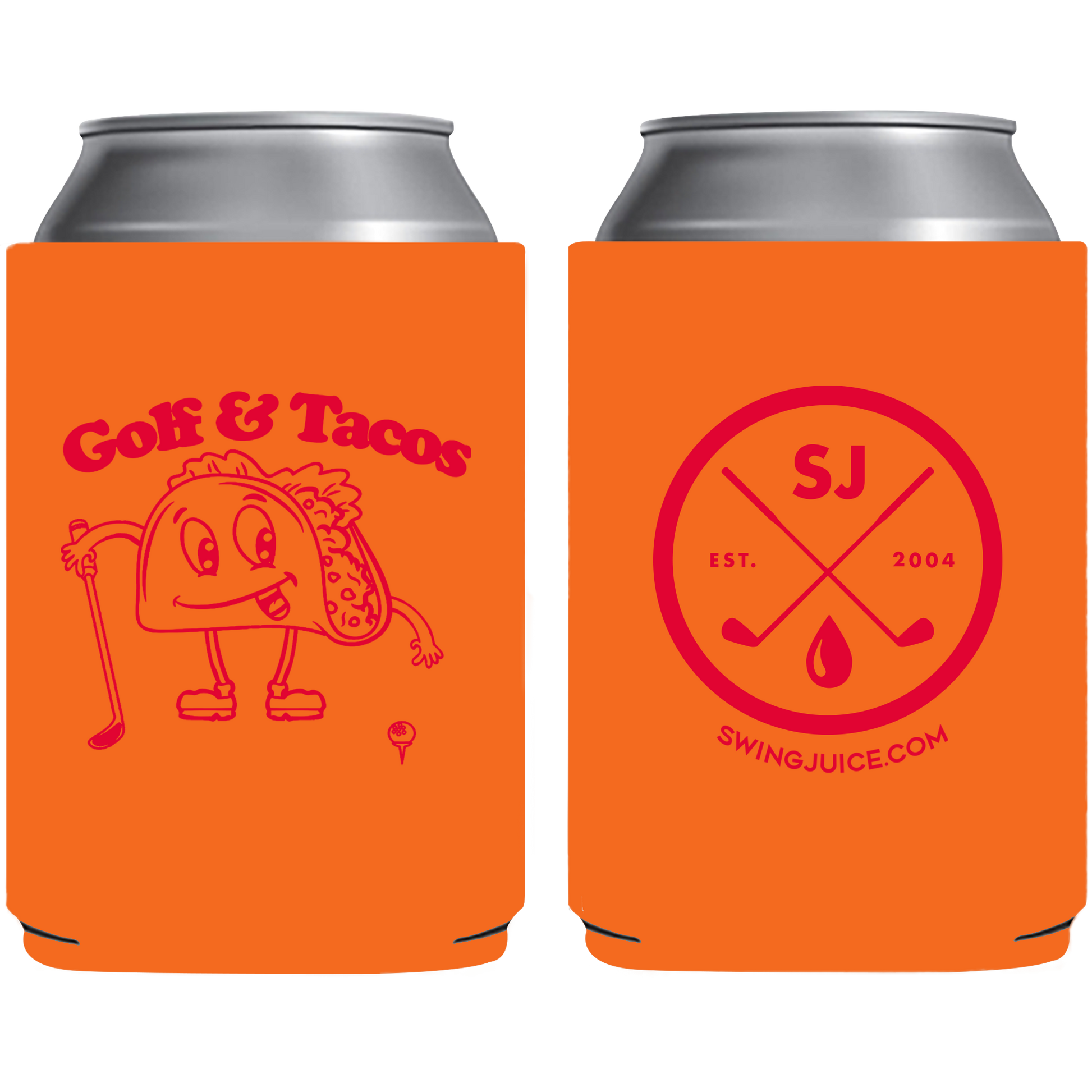 Golf & Tacos Koozie-Orange